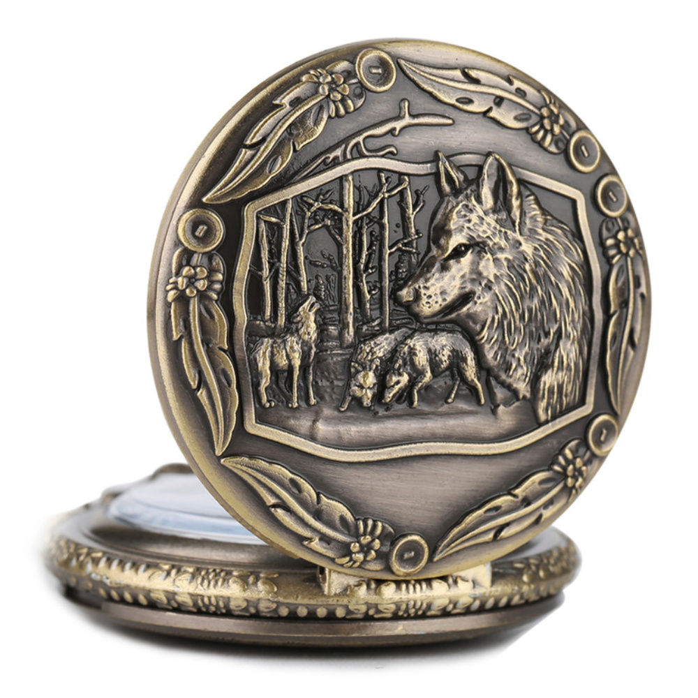 Vintage Wolf Game of Thrones Quartz Pocket Watch